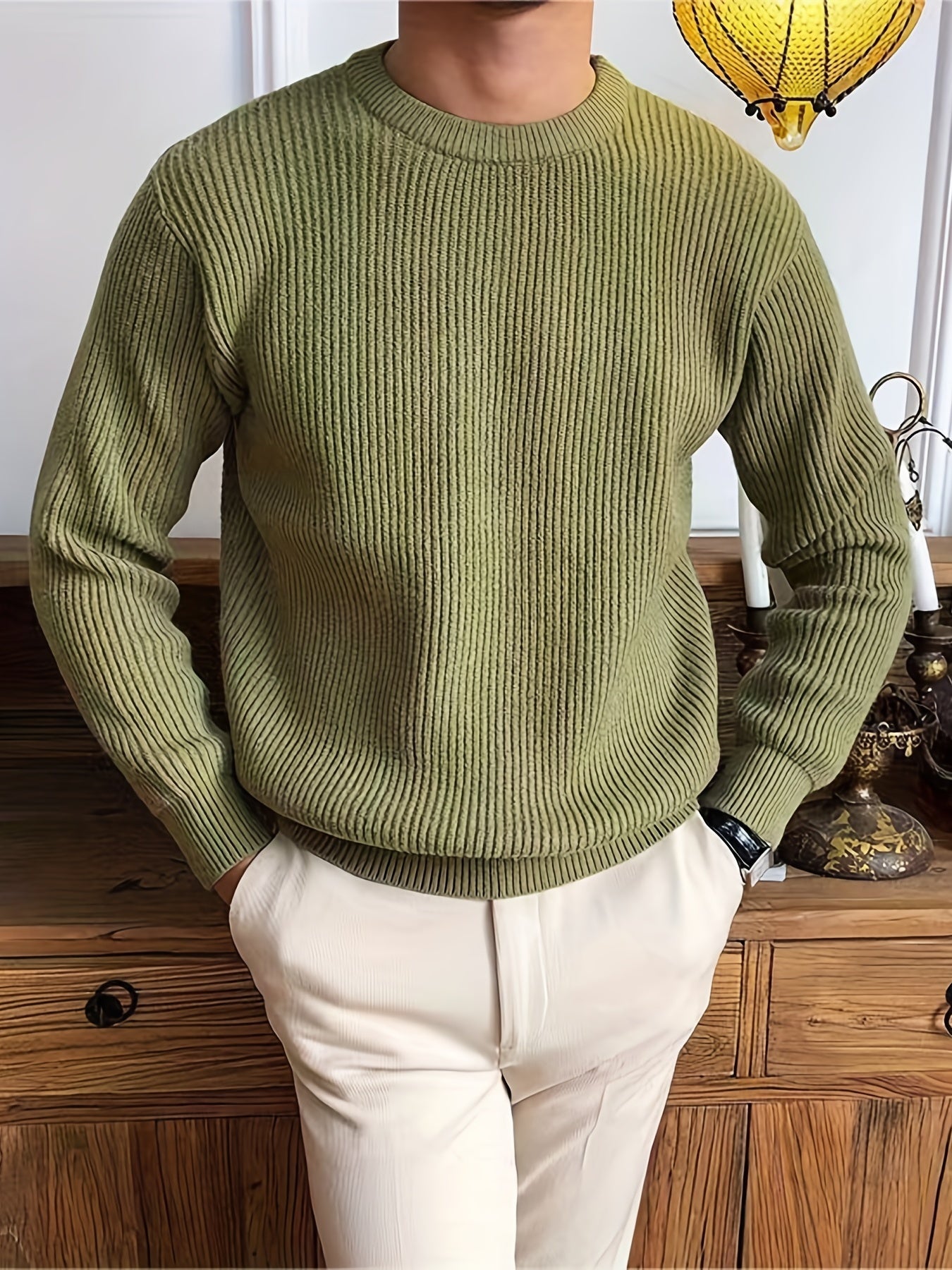 Cozy and stylish, the Rustic Comfort Ribbed Sweater in a warm, earthy tone provides the perfect blend of comfort and fashion for the fall and winter seasons