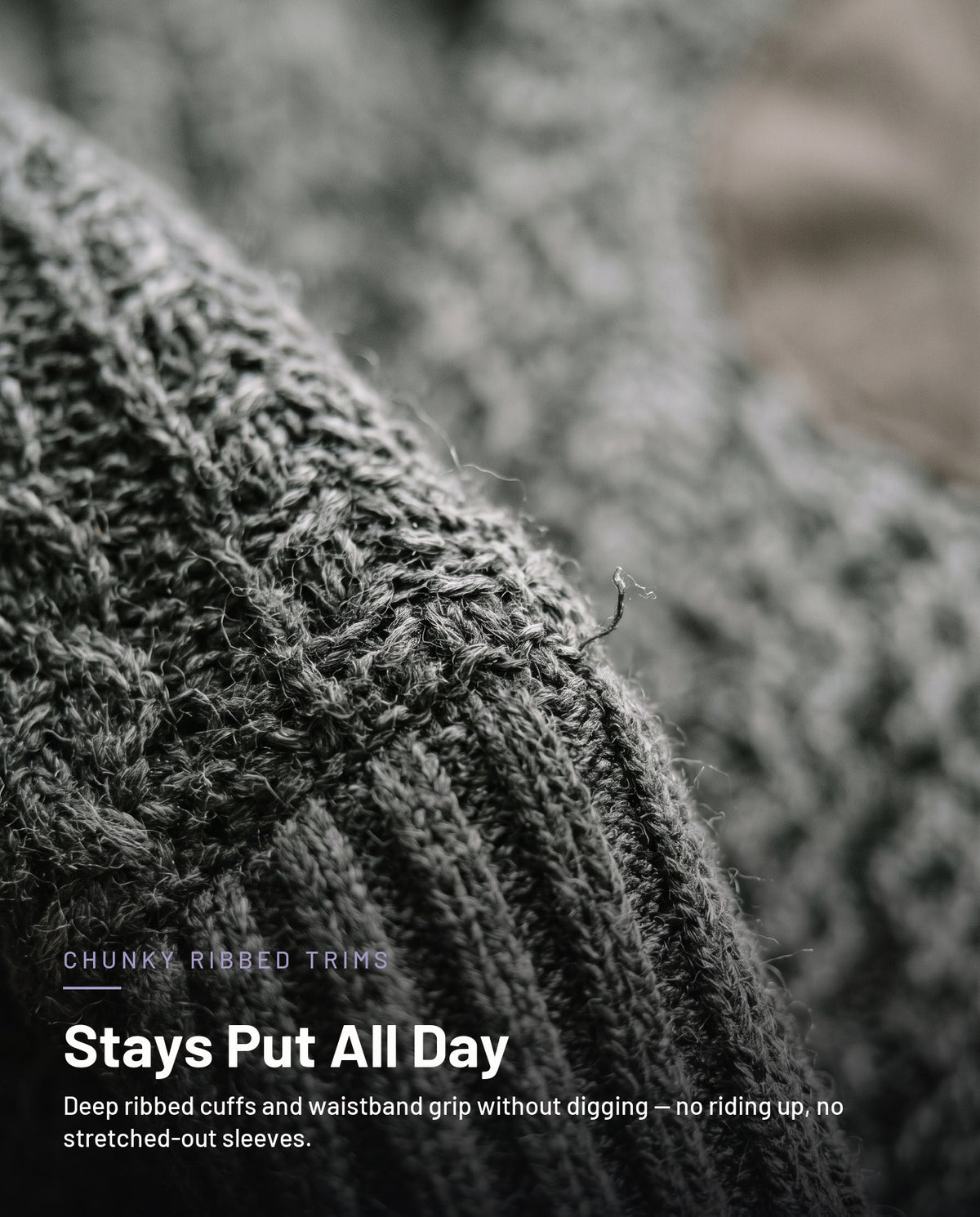 Chunky ribbed cuff detail
