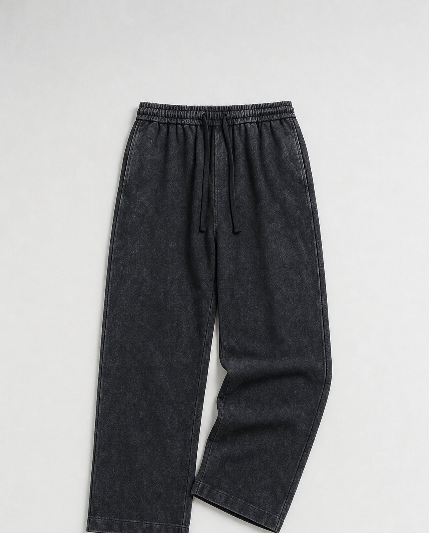 Citadel relaxed acid wash sweatpants laid flat in washed black