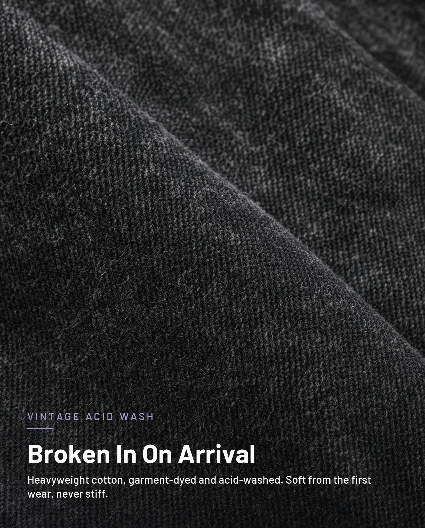Heavyweight washed cotton fabric close-up - broken in on arrival