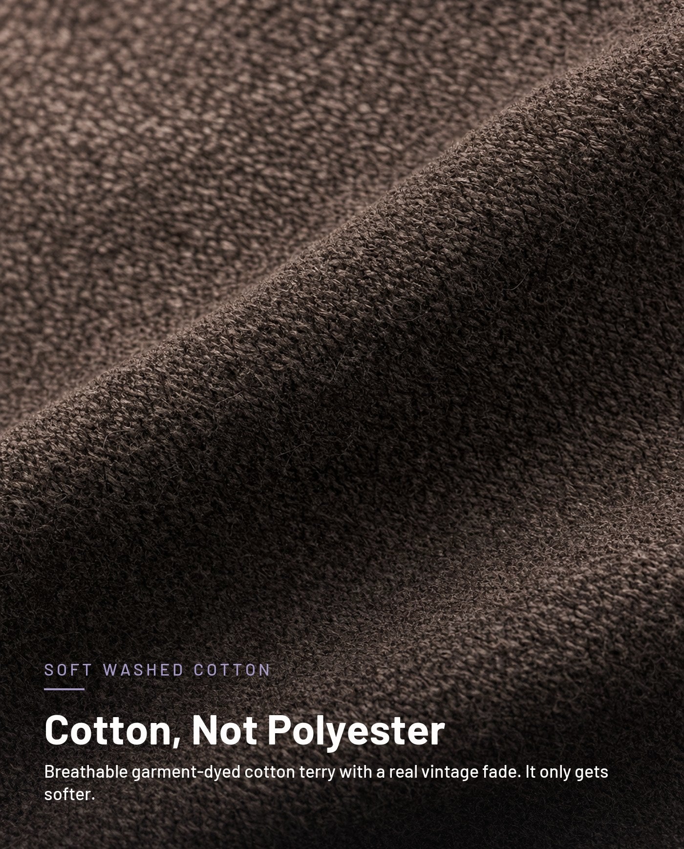 Soft washed cotton fabric close-up in coffee brown
