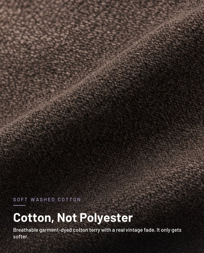 Soft washed cotton fabric close-up in coffee brown