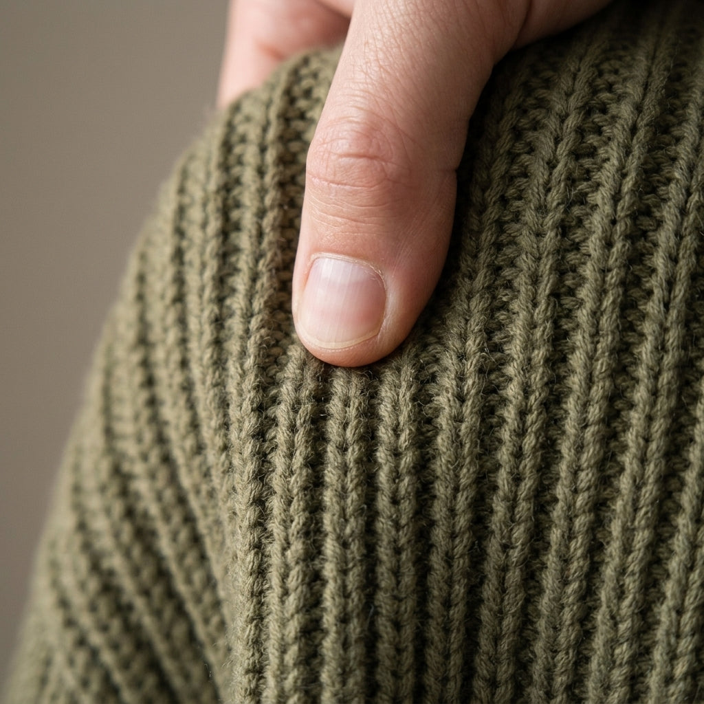 Admiral ribbed knit sweater — chunky fisherman rib