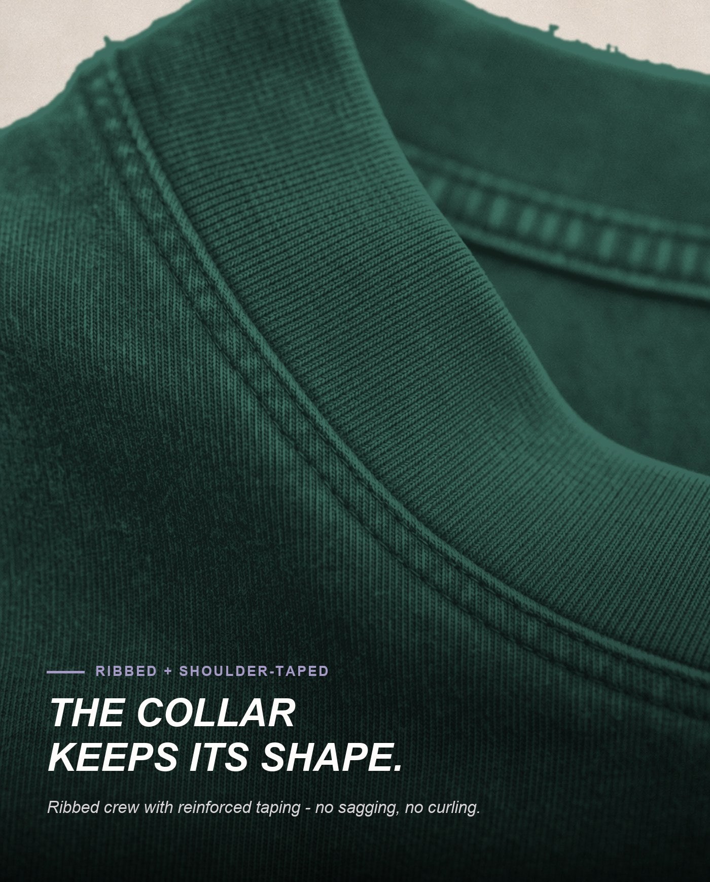 Ribbed and shoulder-taped crew neck that keeps its shape