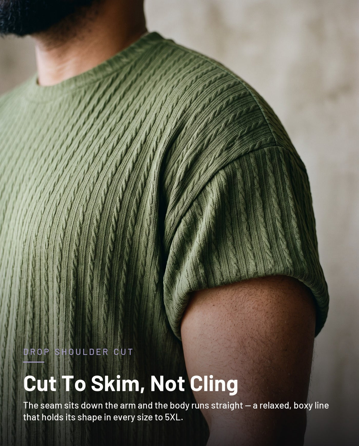 Drop shoulder cut detail